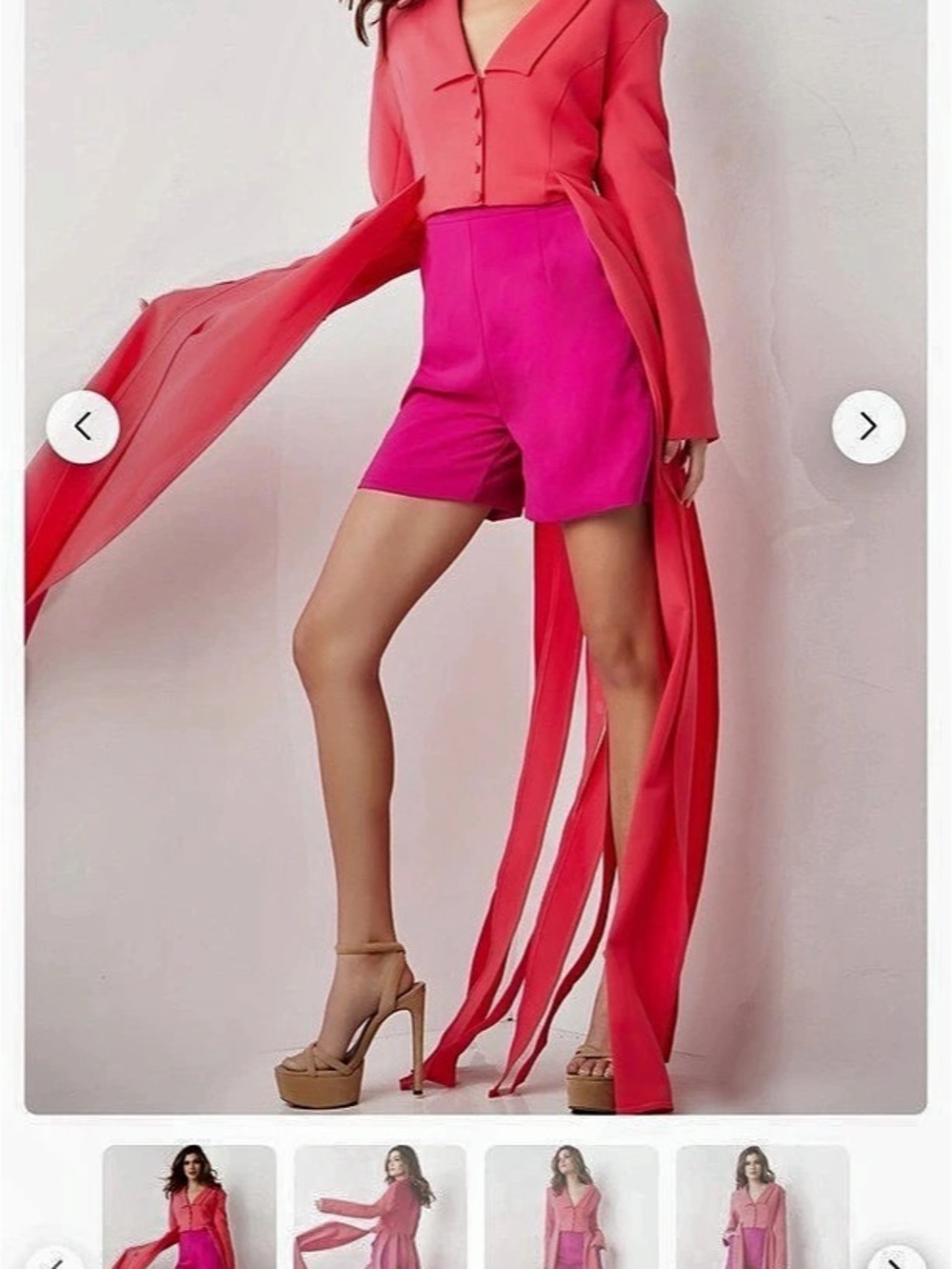 Jovani Lipstick Fuchsia Two Piece Set 909127 Satin Maxi Dress Size 12 NWT